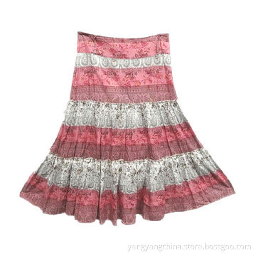 Ladies' Printed Cotton Voile Skirt with PanelsNew